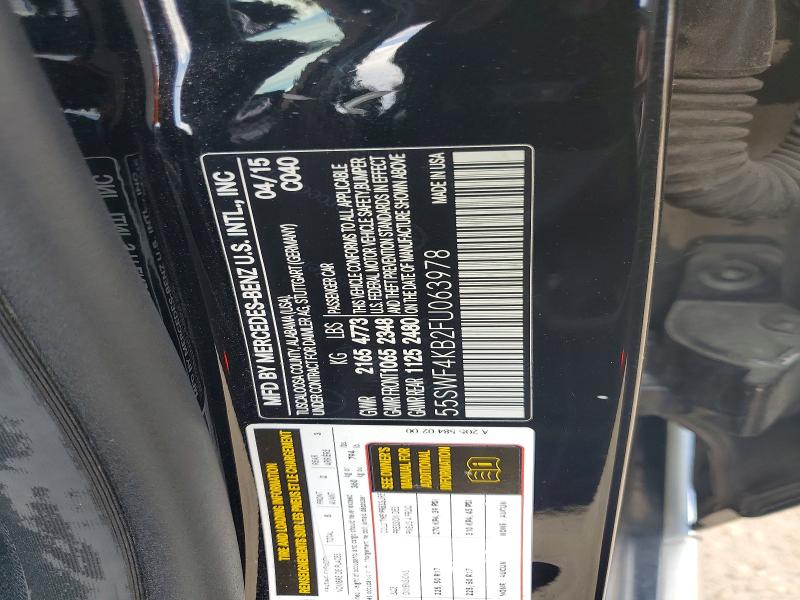 Продаж на аукціоні авто 2015 Mercedes-benz C, vin: 55SWF4KB2FU063978, номер лоту: 59586646
