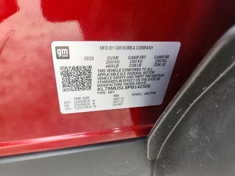 57841776 :رقم المزاد ، KL79MUSL8PB142506 vin ، 2023 Chevrolet Trailblazer مزاد بيع