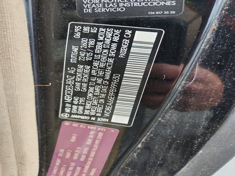 Продаж на аукціоні авто 1993 Mercedes-benz 300, vin: WDBEA66E9PB999630, номер лоту: 56938066