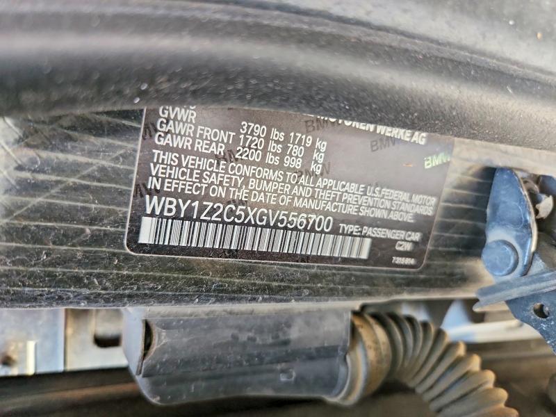 56343256 :رقم المزاد ، WBY1Z2C5XGV556700 vin ، 2016 Bmw I3 مزاد بيع
