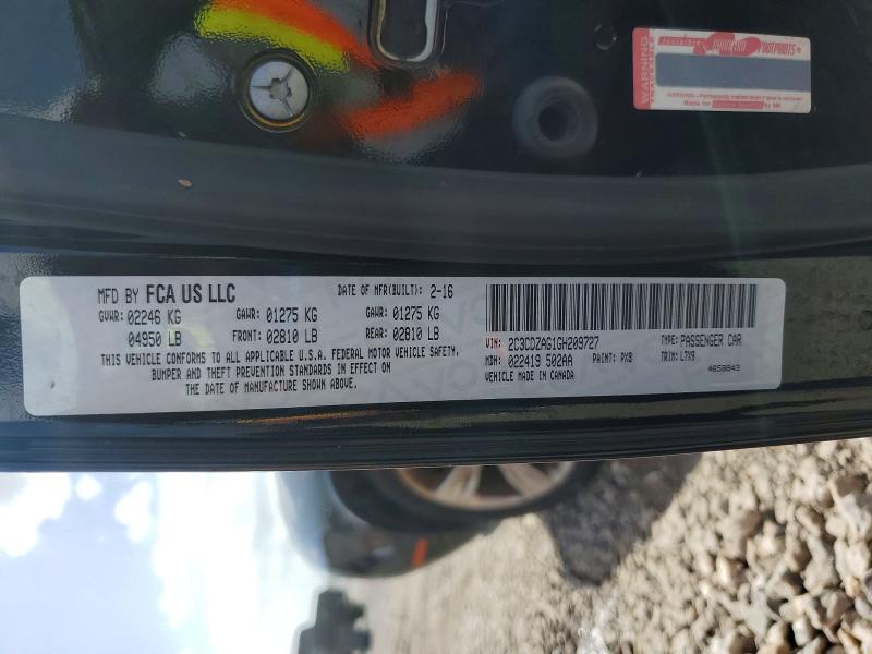 Продаж на аукціоні авто 2016 Dodge Challenger, vin: 2C3CDZAG1GH209727, номер лоту: 58580386