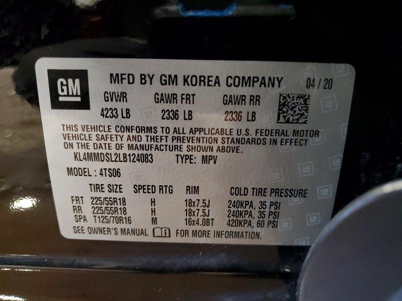 Aukcja sprzedaży 2020 Buick Encore Gx, vin: KL4MMDSL2LB124083, numer aukcji: 58351316