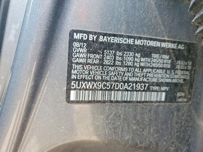58832776 :رقم المزاد ، 5UXWX9C57D0A21937 vin ، 2013 Bmw X3 مزاد بيع