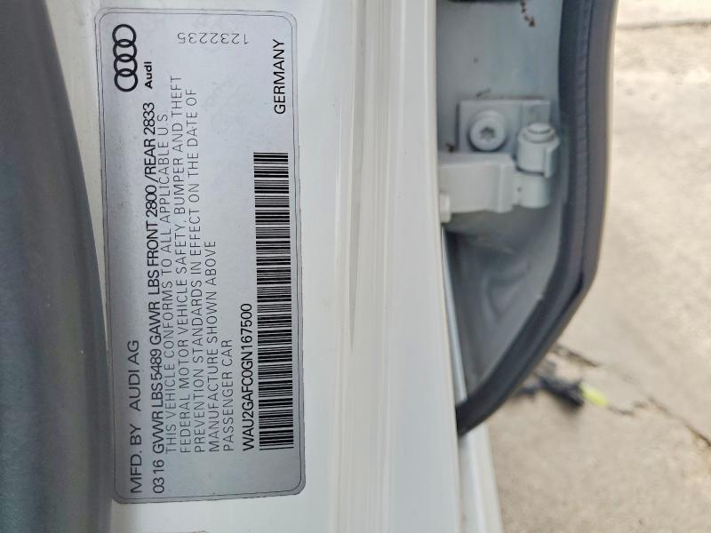 57403566 :رقم المزاد ، WAU2GAFC0GN167500 vin ، 2016 Audi A7 مزاد بيع