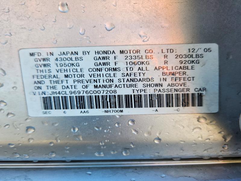 Продажа на аукционе авто 2006 Acura Tsx, vin: JH4CL96976C007208, номер лота: 57703516