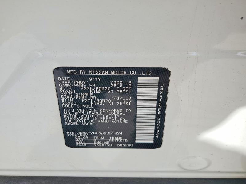 Aukcja sprzedaży 2018 Nissan Armada, vin: JN8AY2NF5J9331924, numer aukcji: 57362366