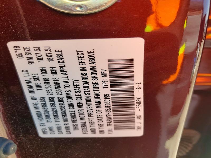 55763026 :رقم المزاد ، 7FARW2H85JE060195 vin ، 2018 Honda Cr-v مزاد بيع