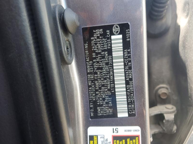 Продажа на аукционе авто 2019 Toyota Camry, vin: 4T1B11HK9KU773090, номер лота: 55577296