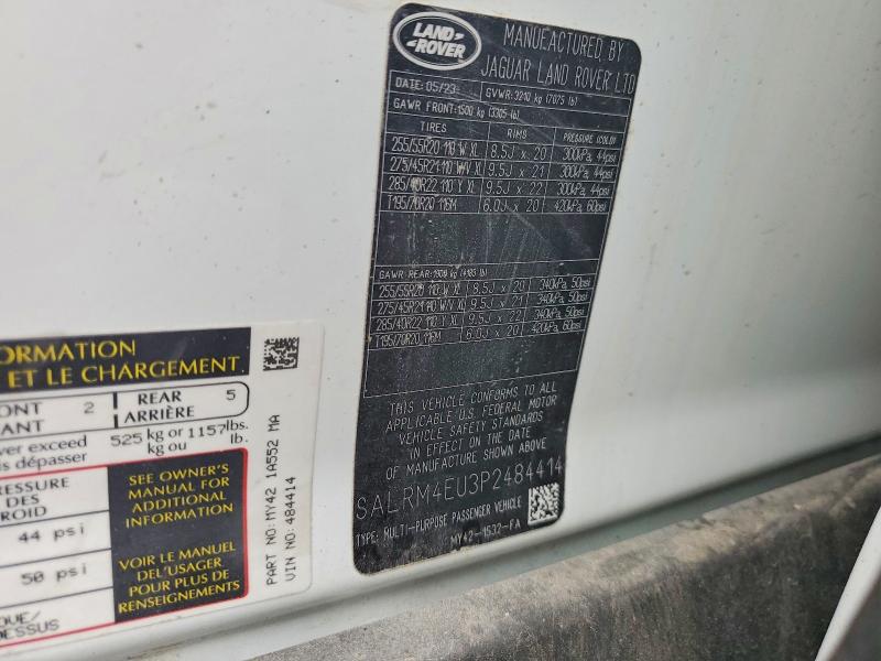 2023 Land Rover Discovery მანქანა იყიდება აუქციონზე, vin: SALRM4EU3P2484414, აუქციონის ნომერი: 54869956