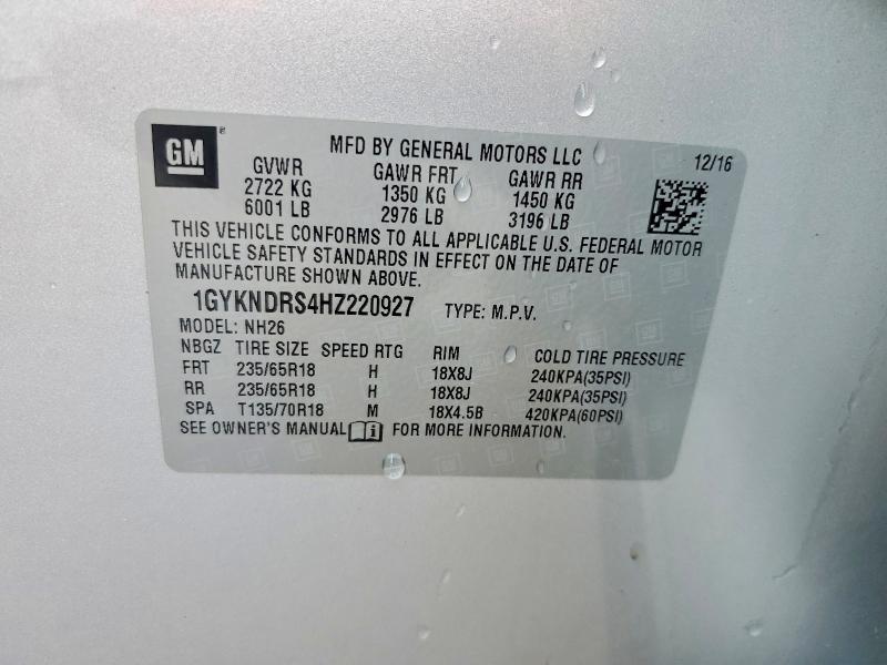 Aukcja sprzedaży 2017 Cadillac Xt5, vin: 1GYKNDRS4HZ220927, numer aukcji: 58691656