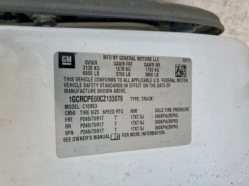 Aukcja sprzedaży 2012 Chevrolet Silverado, vin: 1GCRCPE00CZ133079, numer aukcji: 56479306