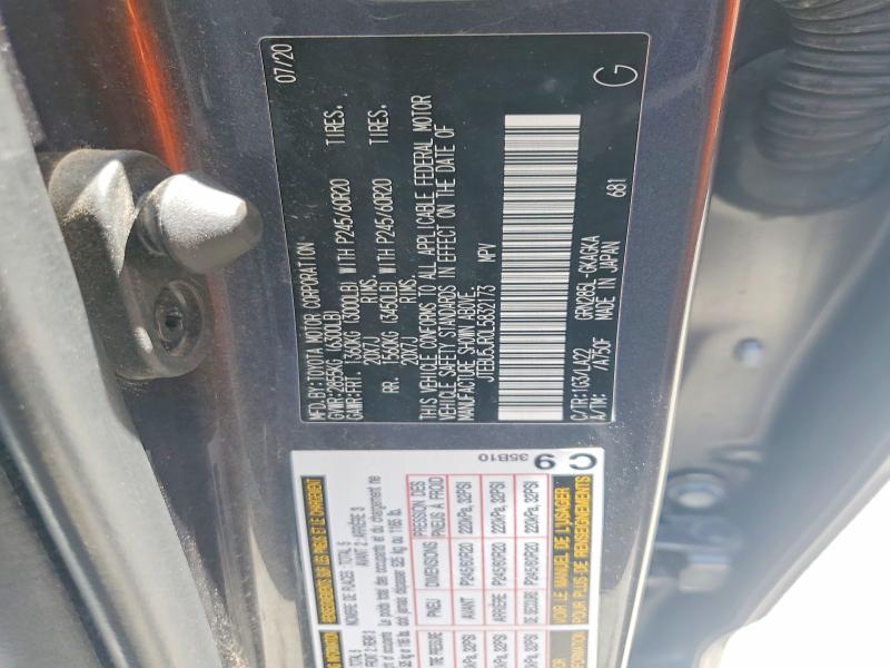 58819736 :رقم المزاد ، JTEBU5JR0L5832173 vin ، 2020 Toyota 4runner مزاد بيع