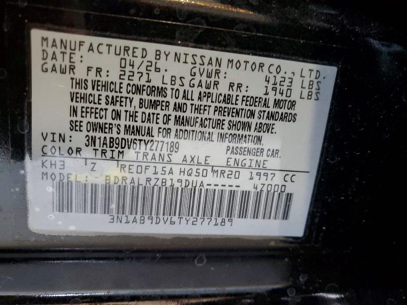 Aukcja sprzedaży 2026 Nissan Sentra, vin: 3N1AB9DV6TY277189, numer aukcji: 58329716