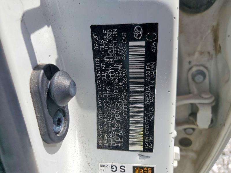 55967896 :رقم المزاد ، JTDEPMAEXMJ138793 vin ، 2021 Toyota Corolla مزاد بيع