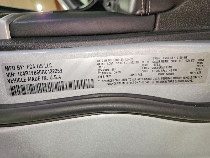 Продажа на аукционе авто 2024 Jeep Grand Cherokee, vin: 1C4RJYB60RC132269, номер лота: 57637656