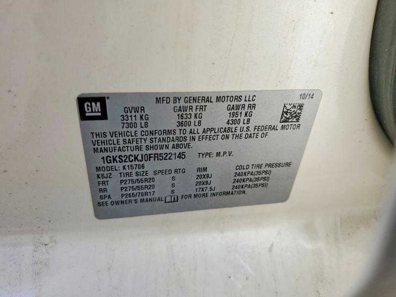 Продаж на аукціоні авто 2015 Gmc Yukon, vin: 1GKS2CKJ0FR522145, номер лоту: 58150886