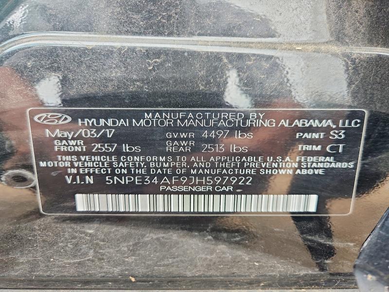 55650636 :رقم المزاد ، 5NPE34AF9JH597922 vin ، 2018 Hyundai Sonata مزاد بيع
