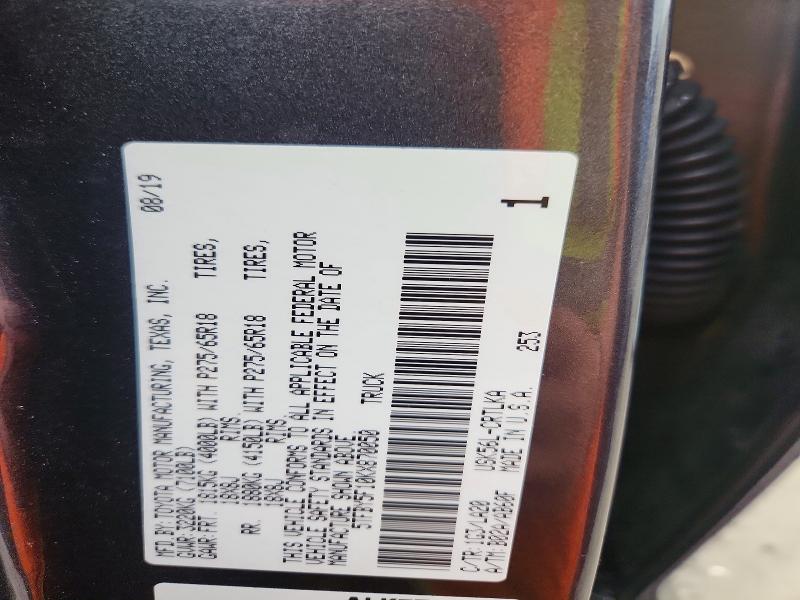 Продажа на аукционе авто 2019 Toyota Tundra, vin: 5TFBY5F10KX870050, номер лота: 57016046