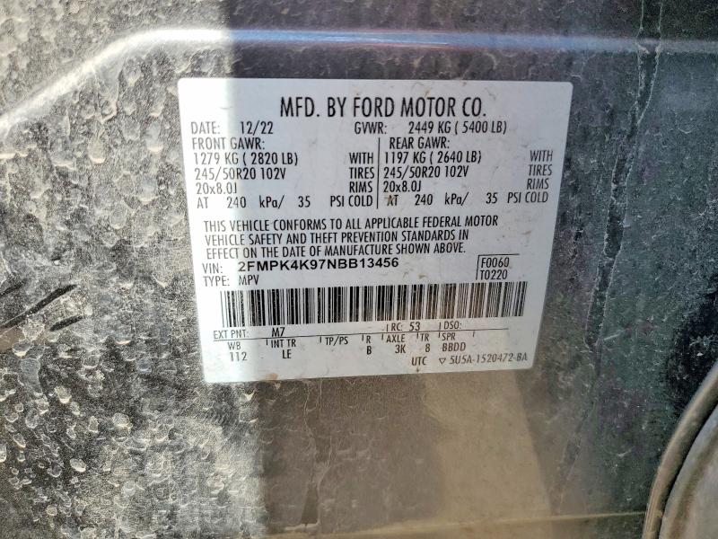 Aukcja sprzedaży 2022 Ford Edge, vin: 2FMPK4K97NBB13456, numer aukcji: 58567096