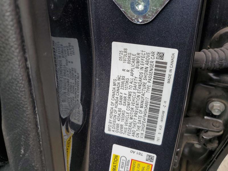Продажа на аукционе авто 2025 Honda Civic, vin: 2HGFE4F84SH348917, номер лота: 57914966