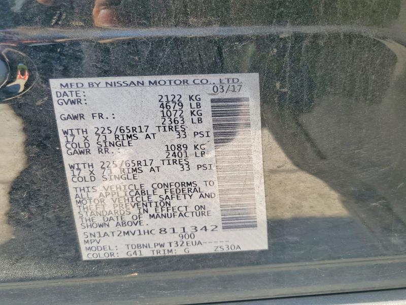 Продажа на аукционе авто 2017 Nissan Rogue, vin: 5N1AT2MV1HC811342, номер лота: 55146466