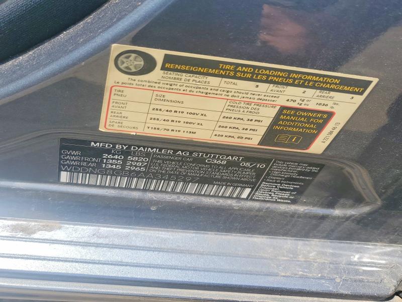 Auction sale of the 2010 Mercedes-benz S, vin: WDDNG8GB6AA345297, lot number: 56359946