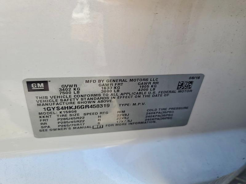 Aukcja sprzedaży 2016 Cadillac Escalade, vin: 1GYS4HKJ6GR458319, numer aukcji: 58839576