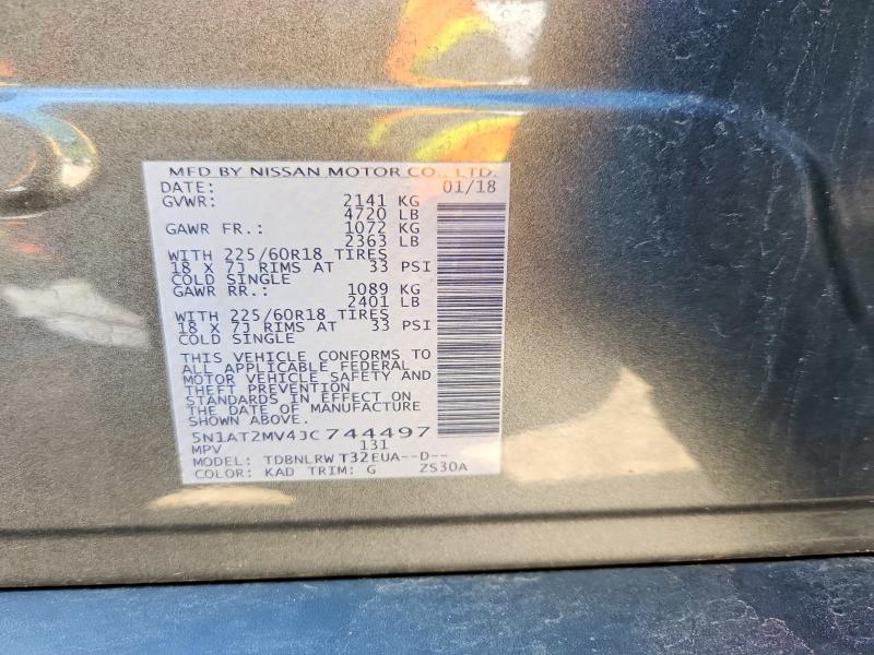 Aukcja sprzedaży 2018 Nissan Rogue, vin: 5N1AT2MV4JC744497, numer aukcji: 57627046