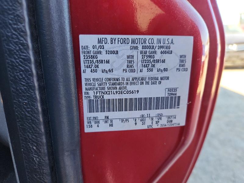 Продажа на аукционе авто 2003 Ford F-250 Super Duty, vin: 1FTNX21L93EC05619, номер лота: 57628906