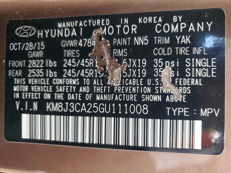 Aukcja sprzedaży 2016 Hyundai Tucson, vin: KM8J3CA25GU111008, numer aukcji: 57992276