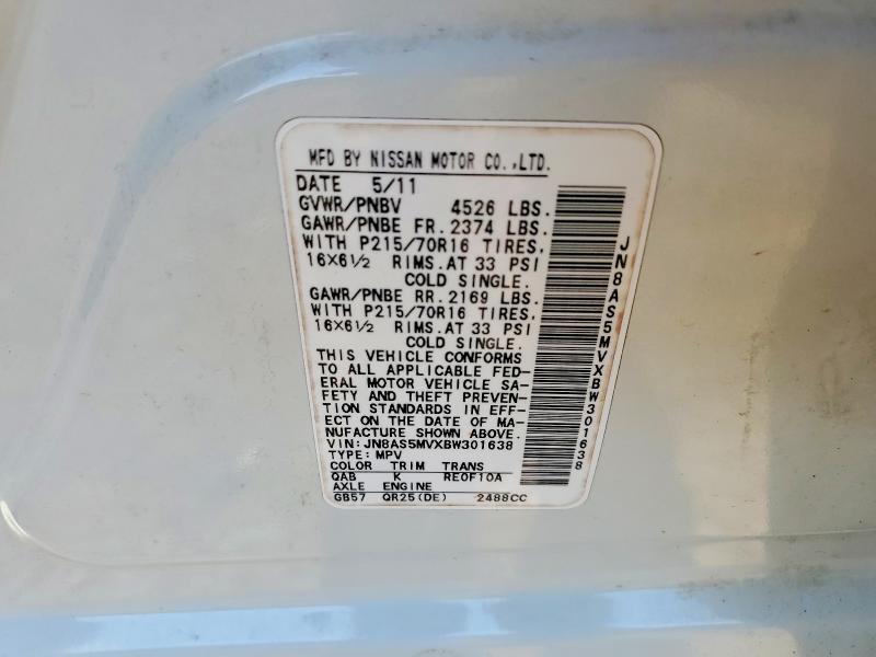 Продаж на аукціоні авто 2011 Nissan Rogue, vin: JN8AS5MVXBW301638, номер лоту: 55529016