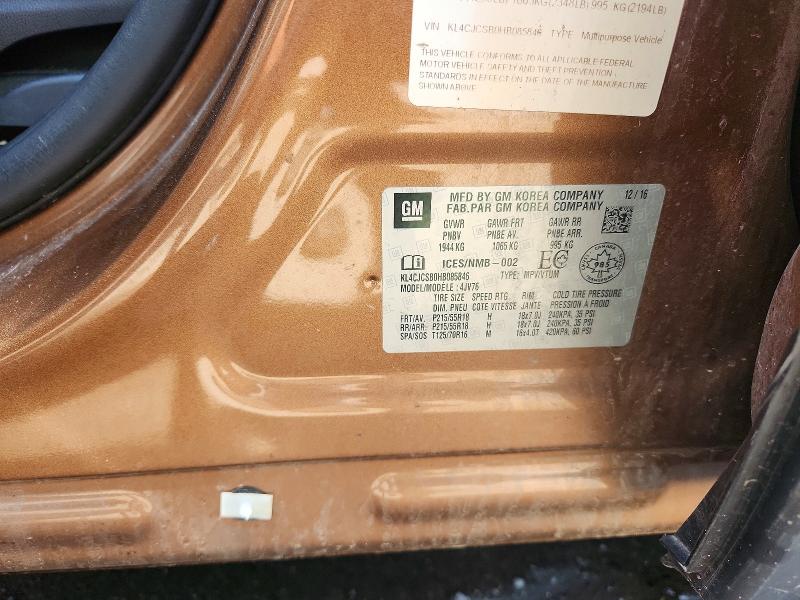 Продаж на аукціоні авто 2017 Buick Encore, vin: KL4CJCSB0HB085846, номер лоту: 56188966
