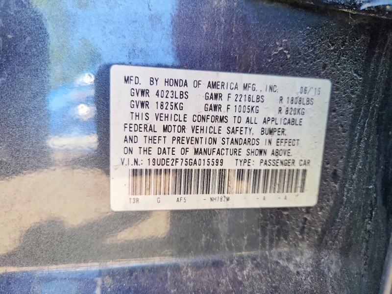 56284286 :رقم المزاد ، 19UDE2F75GA015599 vin ، 2016 Acura Ilx مزاد بيع