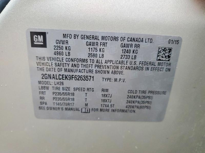 58102096 :رقم المزاد ، 2GNALCEK9F6263571 vin ، 2015 Chevrolet Equinox مزاد بيع