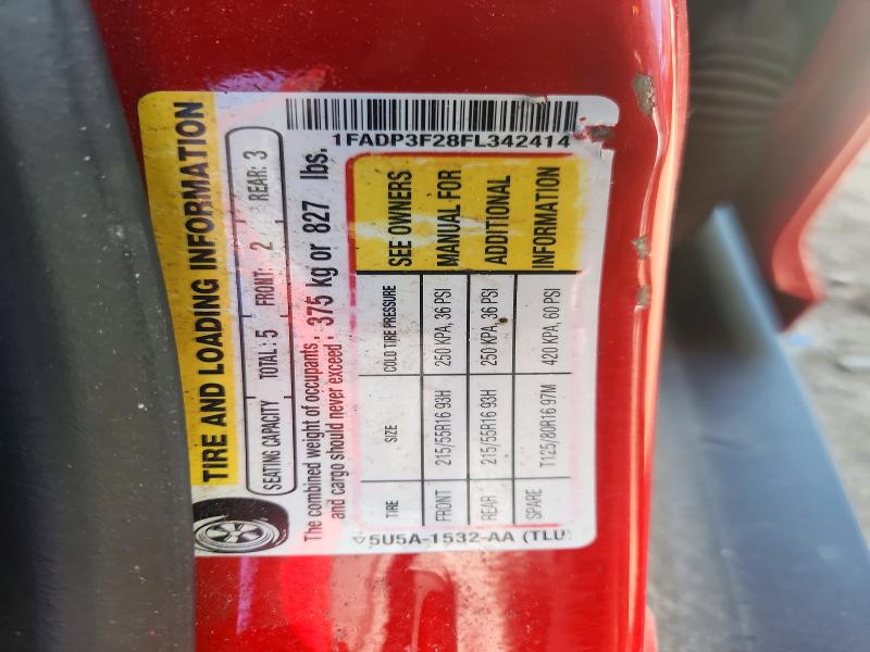 57557726 :رقم المزاد ، 1FADP3F28FL342414 vin ، 2015 Ford Focus مزاد بيع