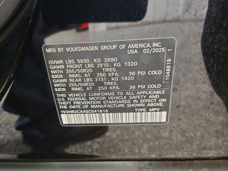 Продаж на аукціоні авто 2025 Volkswagen Atlas, vin: 1V2HR2CA4SC541819, номер лоту: 56460266