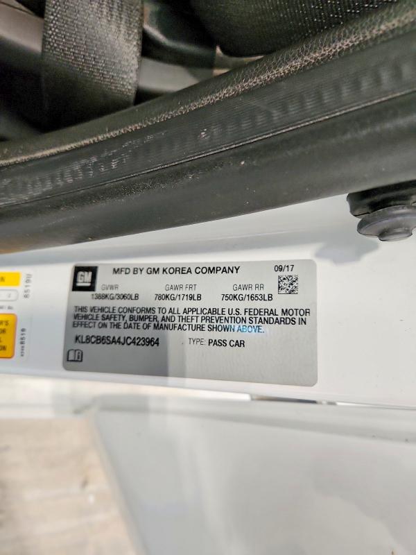 56688356 :رقم المزاد ، KL8CB6SA4JC423964 vin ، 2018 Chevrolet Spark مزاد بيع