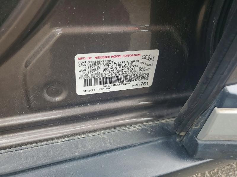 Aukcja sprzedaży 2016 Mitsubishi Outlander, vin: JA4JZ4AX2GZ038276, numer aukcji: 58872326