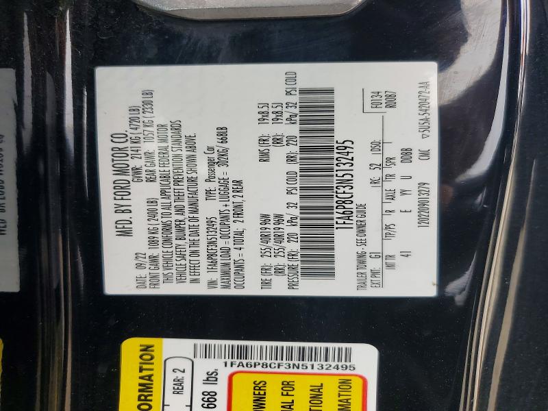 Aukcja sprzedaży 2022 Ford Mustang, vin: 1FA6P8CF3N5132495, numer aukcji: 57909966