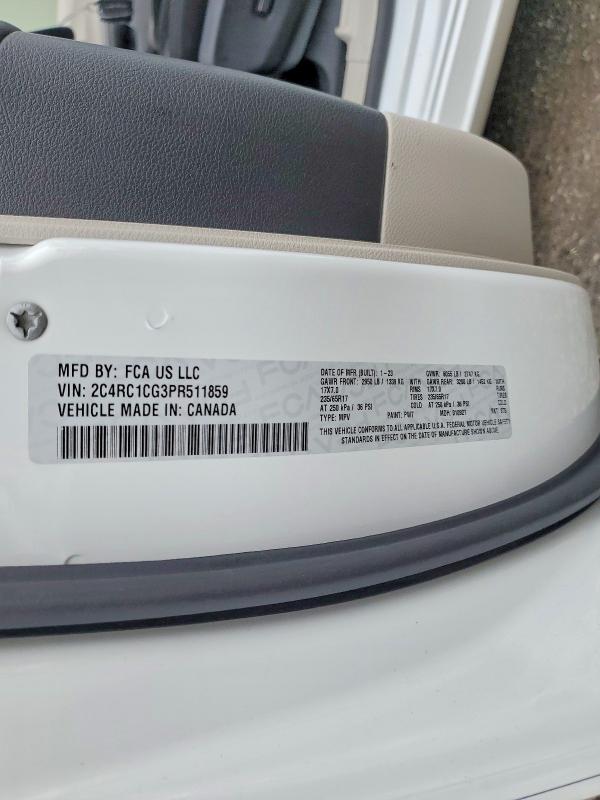 Продаж на аукціоні авто 2023 Chrysler Voyager, vin: 2C4RC1CG3PR511859, номер лоту: 54999116