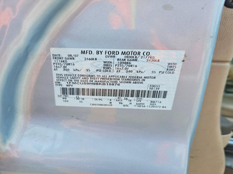 2008 Ford Escape მანქანა იყიდება აუქციონზე, vin: 1FMCU59H98KB15876, აუქციონის ნომერი: 55595526