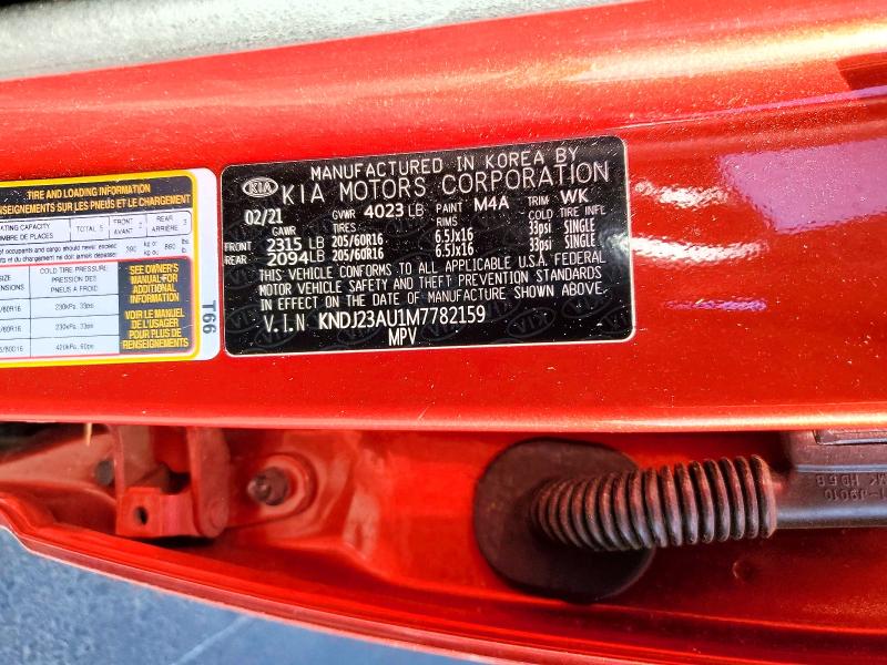 57488846 :رقم المزاد ، KNDJ23AU1M7782159 vin ، 2021 Kia Soul مزاد بيع