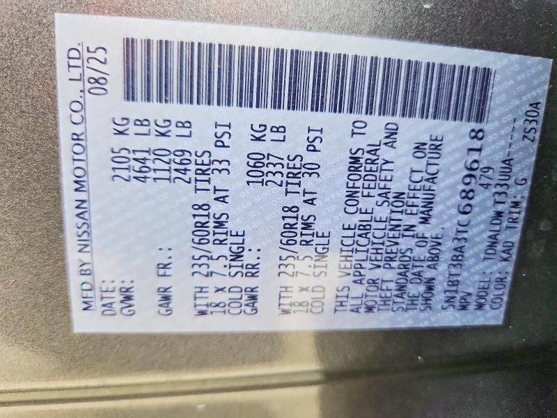 Продажа на аукционе авто 2026 Nissan Rogue, vin: 5N1BT3BA3TC689618, номер лота: 85971865
