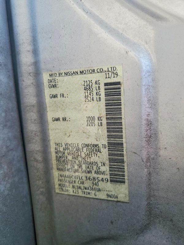 Aukcja sprzedaży 2020 Nissan Maxima, vin: 1N4AA6CV7LC368549, numer aukcji: 59093326