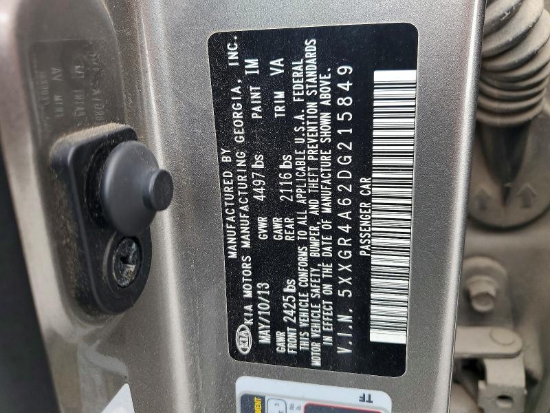 Продажа на аукционе авто 2013 Kia Optima, vin: 5XXGR4A62DG215849, номер лота: 56454946