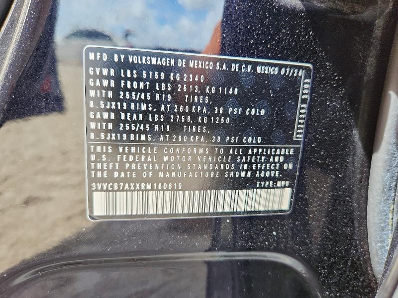 Auction sale of the 2024 Volkswagen Tiguan, vin: 3VVCB7AXXRM160619, lot number: 57269256