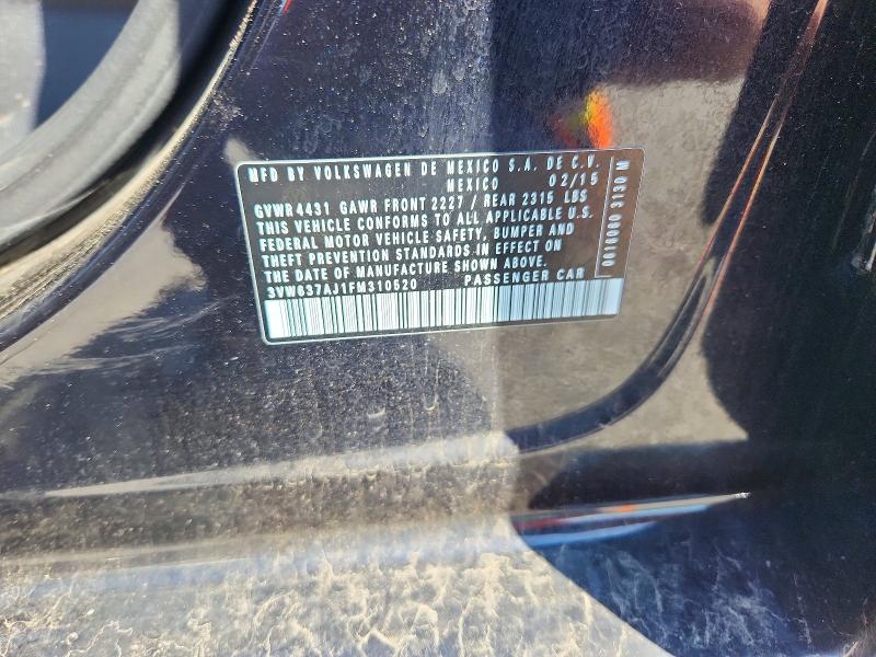Aukcja sprzedaży 2015 Volkswagen Jetta, vin: 3VW637AJ1FM310520, numer aukcji: 55889356