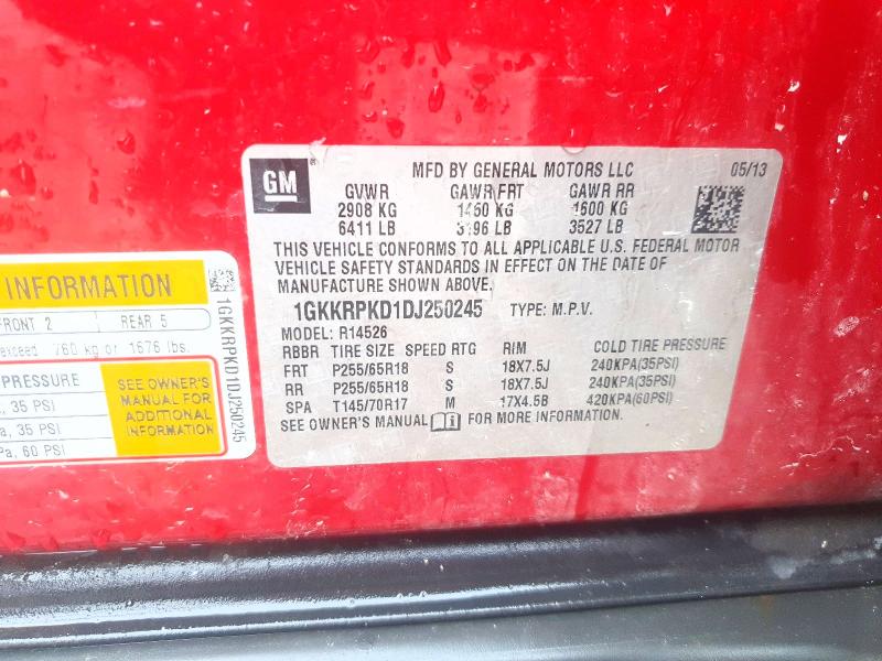 Продажа на аукционе авто 2013 Gmc Acadia, vin: 1GKKRPKD1DJ250245, номер лота: 55612676