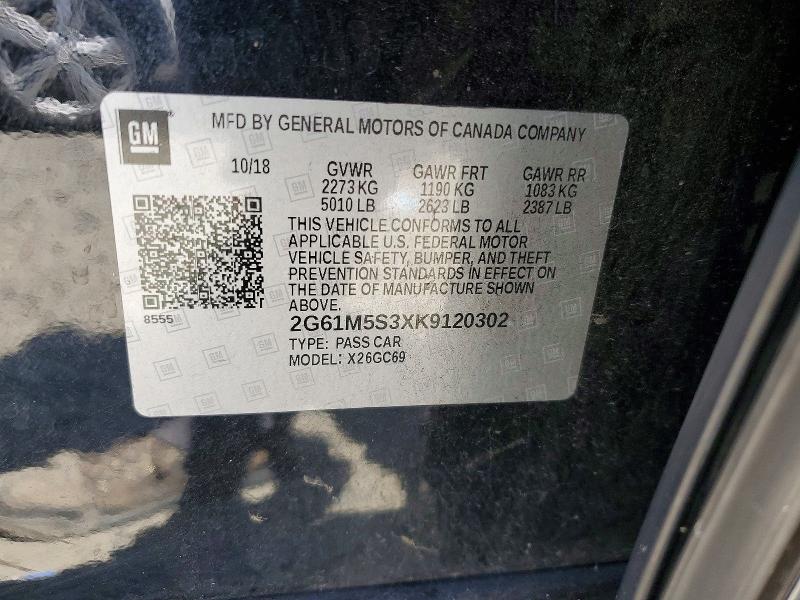 2019 Cadillac Xts მანქანა იყიდება აუქციონზე, vin: 2G61M5S3XK9120302, აუქციონის ნომერი: 58655326