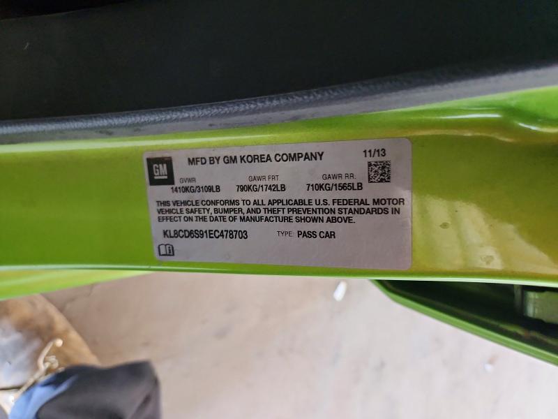 Продаж на аукціоні авто 2014 Chevrolet Spark, vin: KL8CD6S91EC478703, номер лоту: 57623916